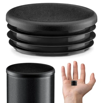 Image of Lamellar plugs End Caps for round pipe 22 mm 5 pcs. Black RAL 9005 Plastic 2,2 cm EMFA ®