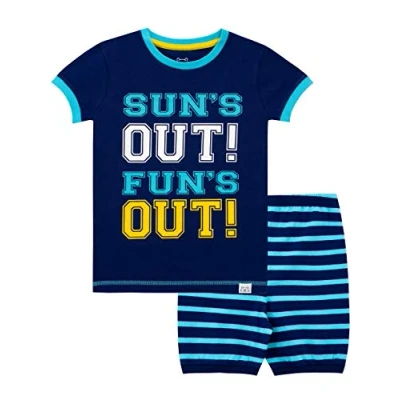 Image of Harry Bear Boys Summer Short Pyjamas Blue Age 6 to 7 Years