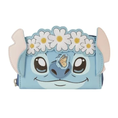 Image of Loungefly Disney Lilo and Stitch Springtime Cosplay Zip Around Wallet, Blue, One Size