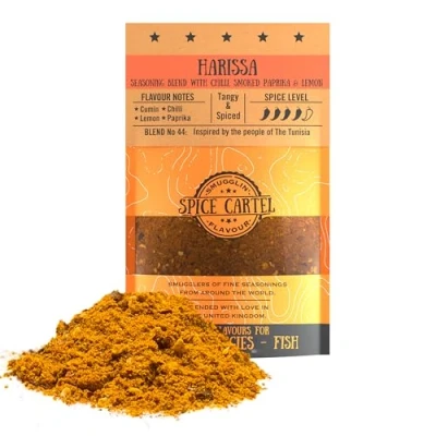 Image of Spice Cartel&#039;s Harissa Blend. Classic Tunisian Blend To Add North African Flavour, Great In Tagine.100g Resealable Pack Seasons 3kg+ Of Protein. Premium UK Hand Blended.