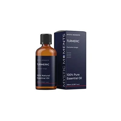 Image of Mystic Moments Turmeric Essential oil 100ml Pure &amp; Natural for Diffusers, Aromatherapy Massage Blends Vegan GMO Free