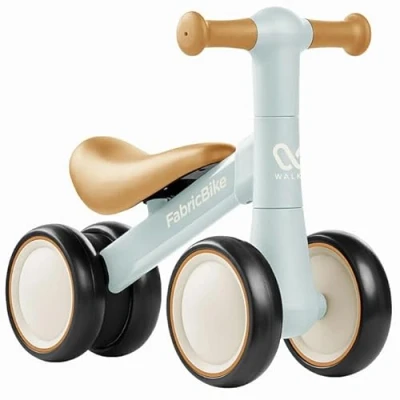 Image of FabricBike Walker Baby Balance Bike 1 Year Old, Toddler for 10 24 Months, No Pedals, Ride On Toys Boys &amp; Girls, with 4 Wheels. (Sky Blue)