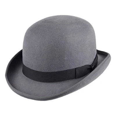 Image of Jaxon &amp; James Wool Felt English Bowler Hat Grey S