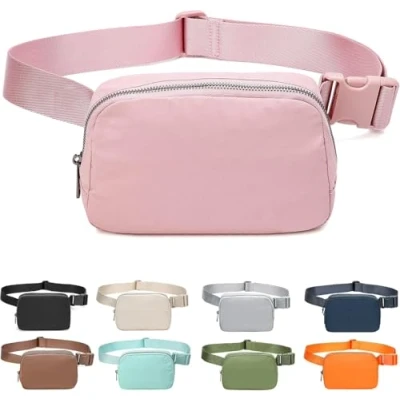 Image of Fanny Belt Bag Waist Pack Crossbody Bags Bum for Running Hiking Travel Workout Adjustable Strap Traveling Cycling (Pink)