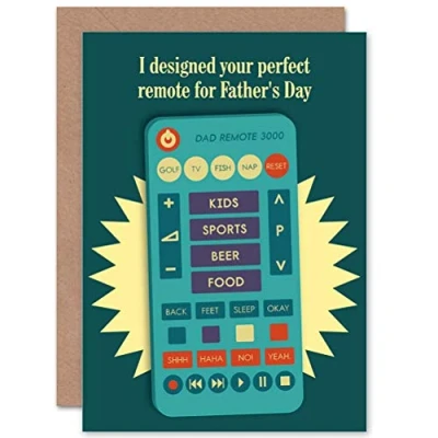 Image of Wee Blue Coo GREETINGS CARD BIRTHDAY GIFT FATHERS DAY REMOTE CONTROL FUNNY
