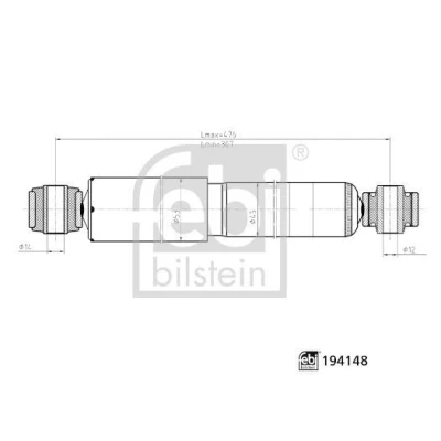 Image of 2K0513029R, 2K3513029A, 2K3513029C, 2K3513029E, 2K3513029F Shock absorber FEBI BILSTEIN 194148 VOLKSWAGEN: CADDY 3, 4 Kasten