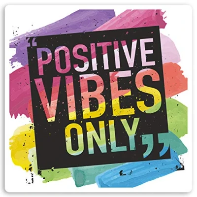 Image of 2 x 10cm Positive Vibes Only Vinyl Stickers Motivation Laptop Sticker #34357 (10cm Wide)