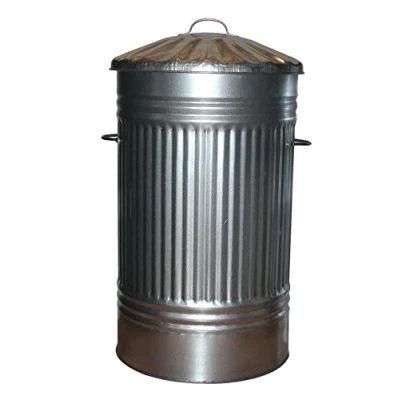 Image of KetoPlastics Extra Large 125 Litre Galvanised Metal Steel Bin Rubbish Waste Dustbin Animal Feed Storage