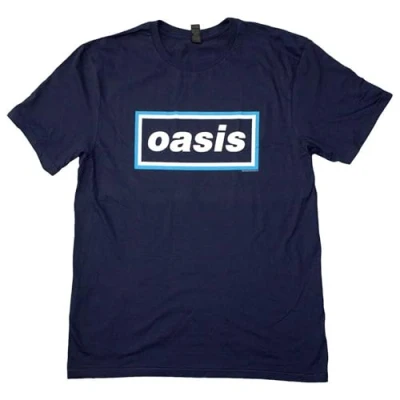 Image of Rock Off officially licensed products Oasis Maine Road Event Logo T Shirt XL Navy