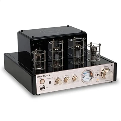Image of MAD TA10BT MADISON STEREO TUBE AMPLIFIER 2 X 25W RMS, silber/braun/scwarz