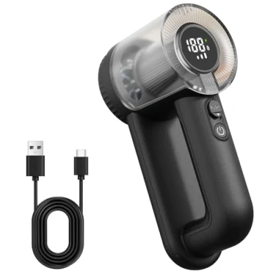 Image of Lint Remover, Electric Fabric Shaver, 3 in 1 LED Display Bobble Remover for Clothes with 6 Blade System &amp; USB Charging, Shaver Furniture, Carpets
