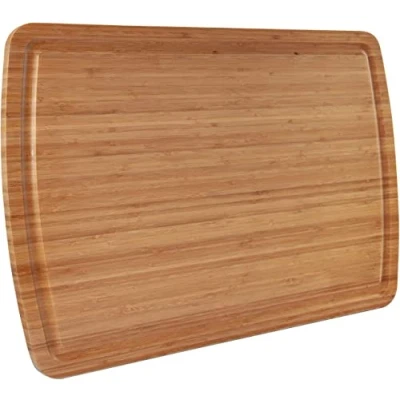Image of GAOMON Extra Large XXXL Bamboo Wood Cutting Board 30 X 20 Inch, Big Wooden Butcher Block for Turkey, Meat, Vegetables, BBQ, Over The Sink Chopping with Juice Groove