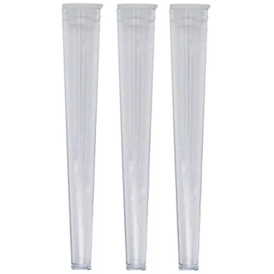 Image of Cherry on Top King Size Cone Holder Air Tight Hard Plastic Tube Smoking Rolling Cig Tube, 3 Holders Clear