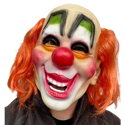 Image of Rubber Johnnies CLASSIC VINTAGE CLOWN MASK, Latex, Scary MASKS, Horror, Creepy, COSTUME, Halloween, Fancy Dress