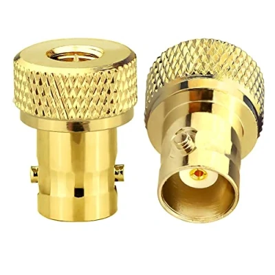 Image of TUOLNK SMA Male to BNC Female RF Coax Connector for Two Way Radio Walkie Talkie Coaxial Adapter 2 Set Goldplated
