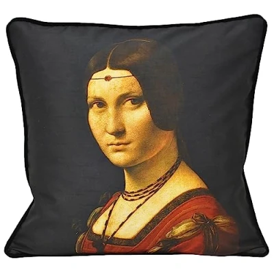 Image of Paoletti Leonardo Belle Photographic Print Piped Feather Filled Cushion Multicolour One Size