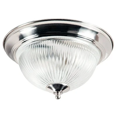 Image of Traditional Satin Chrome IP44 Bathroom Ceiling Light Fitting by Happy Homewares