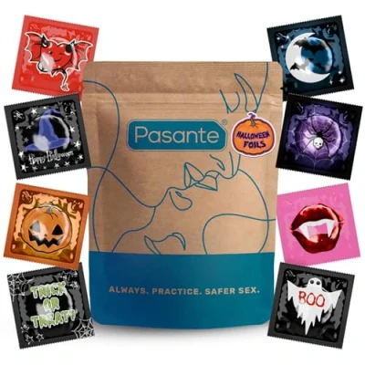Image of Pasante Halloween Themed Condoms Pack of 36 in Kraft Bag Male Condom
