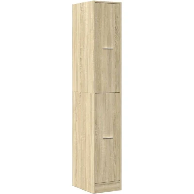 Image of vidaXL Apothecary Cabinet Sonoma Oak Drawer Storage 4 Drawers Engineered Wood 30 x 41 174.5 cm For Kitchen, Living Room, Office
