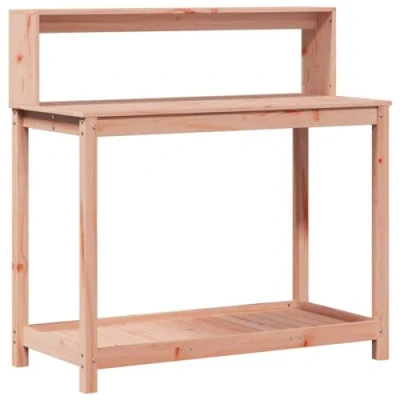 Image of vidaXL Potting Table with Shelves 108x50x109.5 cm Solid Douglas Wood Workbench for Garden, Patio, Greenhouse Storage and Plant Display