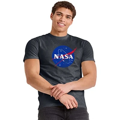 Image of Hanes Men`s Graphic Tee, 3XL, NASA Meatball/Slate Heather