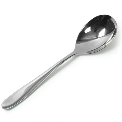 Image of Genware Saffron Cutlery Table Spoons Pack of 12 Stainless Steel Spoons,
