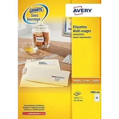 Image of AVERY UltraGrip 2400 Labels Customisable and Printable 50 x mm Laser, Inkjet, Photocopier (3485 100)