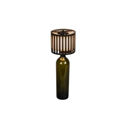 Image of Konstsmide Bottle LED table lamp, black, aluminium, IP54, dimmable, CCT