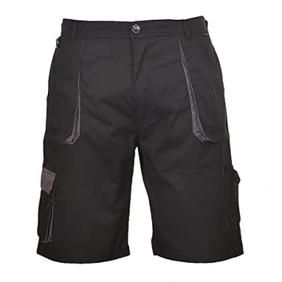 Image of Portwest Texo Contrast Shorts, Size: XXL, Colour: Black, TX14BKRXXL
