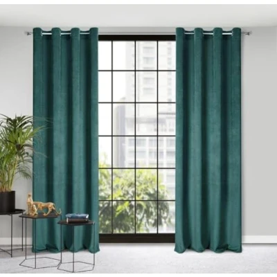 Image of Eurofirany ELIZA Structural Velvet Curtain with Eyelets 1 Pc. Thermal Insulated Curtain, Opaque, Room Darkening, Bedroom, Living Room, 140x250 cm, Mint