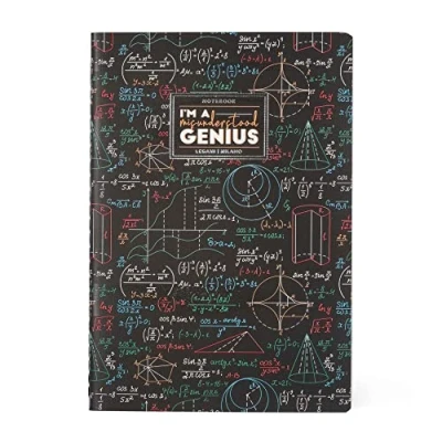 Image of Legami Medium Lined Notebook, A5, 80 Pages, FSC® Certified Paper, 100 g/m² 14.3 x 21 cm, Genius Theme