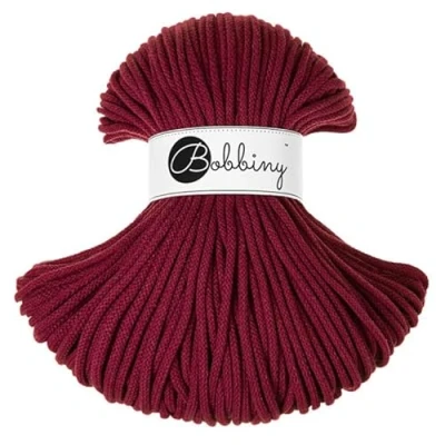 Image of Bobbiny Premium 5mm Braided Macrame Cord (Wine Red) 100m
