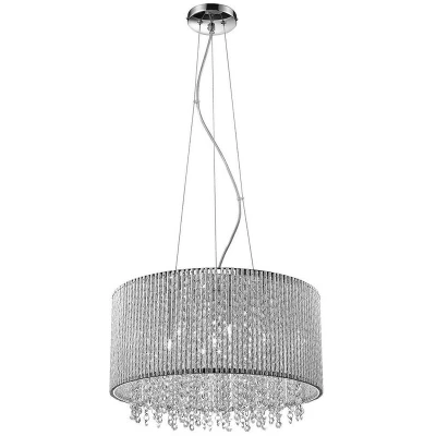 Image of Italux Lighting Modern Hanging Pendant Silver 7 Light with Anodized Aluminum, Chocolate Shade, G9