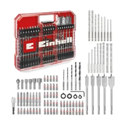 Image of Original Einhell XL Case 95 Piece bit and Drill Set (bits, Various bits, Quick Change Holder, Socket Spanner, Countersink, Stop, Pin Spanner incl. Storage Box)