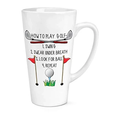 Image of How to Play Golf 17oz Large Latte Mug Cup