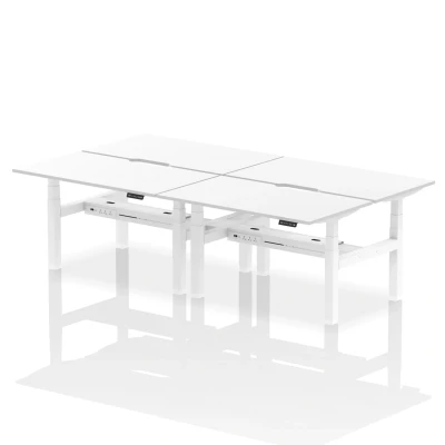 Image of Air B2B 1400x800 Adjustable 4P Bench Desk Scalloped White/White