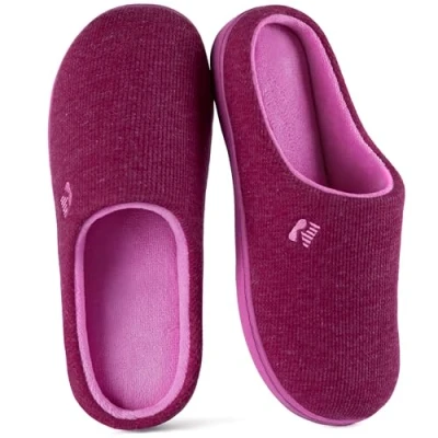 Image of RockDove Women&#039;s Original Two Tone Memory Foam Slipper, Size 3/4 UK Women, Rose Carmine