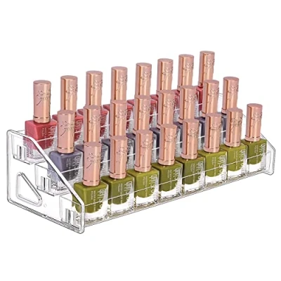 Image of JessLab Nail Polish Organizer, 3 Tier Clear Acrylic Rack Essential Oil Holder Cosmetic Display Case Makeup Organizer Cosmetics Storage for Bathroom Vanity Countertop