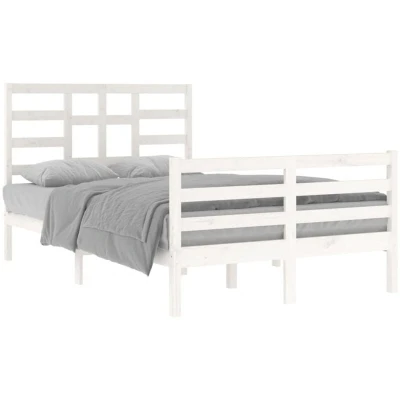 Image of vidaXL Bed Frame without Mattress White Solid Wood 120x200 cm