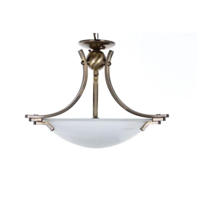Image of Amora Semi Flush Antique Brass Bowl Ceiling Light