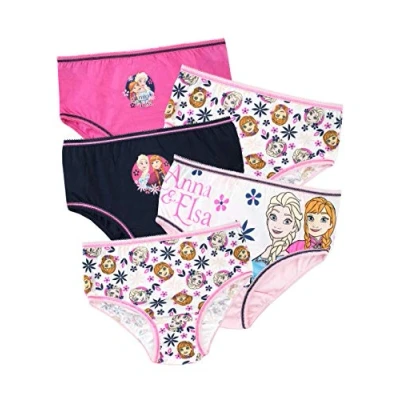 Image of Disney Girls Knickers Frozen Girls&#039; Underwear Anna &amp; Elsa Pack of 5 Cotton Pants Multicoloured Ages 3 to 4 Years