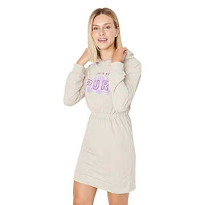 Image of Trendyol Women&#039;s Woman Regular Jersey Crew Neck Knit Dress, Stone, XS