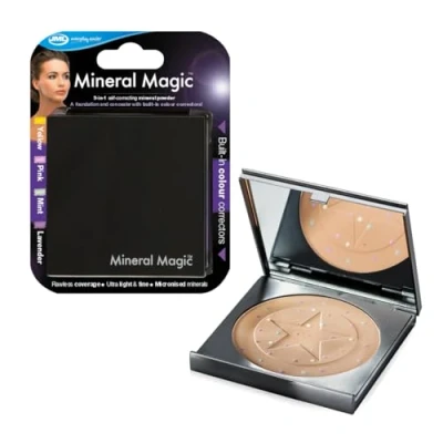 Image of JML Mineral Magic Powder Makeup 3in1 Pressed Face Foundation that Covers, Conceals, Corrects and Matches Skin Tone, Full Coverage Make Up, Cover Fine Lines, Blemishes, Dark Circles, Original