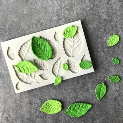 Image of Modern Cute 3D Leaves Shape Cake Baking Mould Multifunction Food DIY Craft Decorating Tools Silicone Mold for Sugar