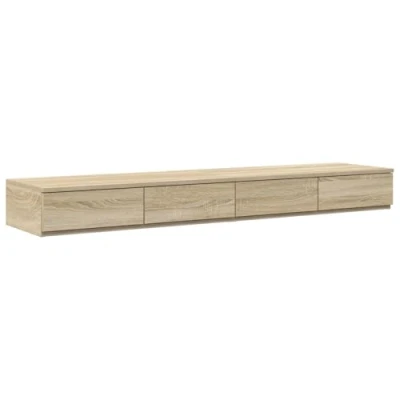 Image of vidaXL bed nightstand sonoma oak engineered wood 135x36.5x16.5cm modern sleek bedside table with matte finish for bedroom storage