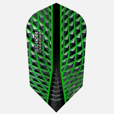 Image of Harrows SILIKA SLIM Set of 5 Premium Extra Strong Dart Flights (15 Flights) (Green)