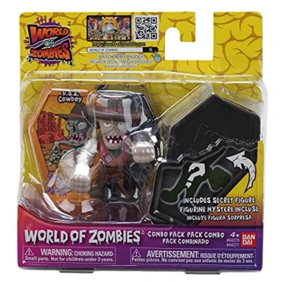 Image of World of Zombies 44271 Bandai U.S.Z. Cowboy &amp; Mystery 2.5 Inch Figures (2 Pack), Multicolour