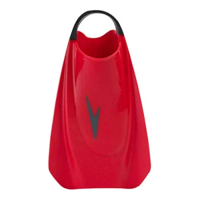 Image of Speedo Unisex Fury Training Fin for Swimming Training, Lava Red/Chill Blue/Grey, 11 12 UK