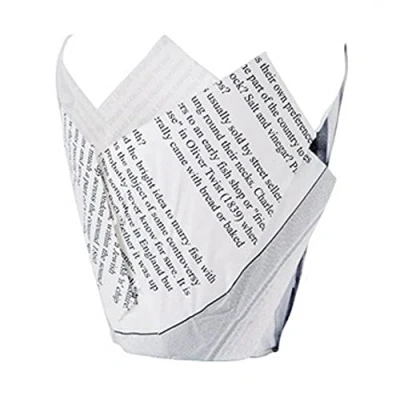 Image of Chevler Grease Resistant Paper Chip Crowns Newspaper Print (100)