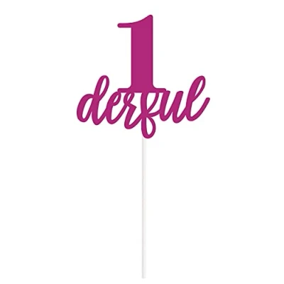Image of Unique 73289 Pink 1derful Baby Shower Cake Topper 1 Pc